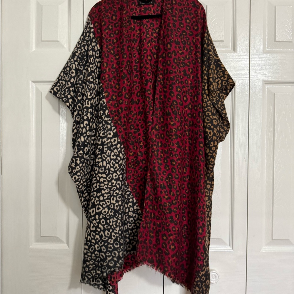 Do Everything in Love Red and Black Leopard Cape